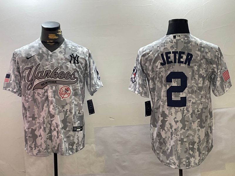 Men New York Yankees #2 Jeter Camo Joint Name 2024 Nike MLB Jersey style 3->new york yankees->MLB Jersey